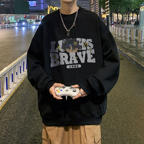 Демисезонный свитшот, утепленный базовый приятный телу лонгслив, в американском стиле, оверсайз