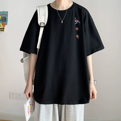 Tide, ретро дизайнерская оригинальная хлопковая футболка с коротким рукавом, тренд сезона, короткий рукав