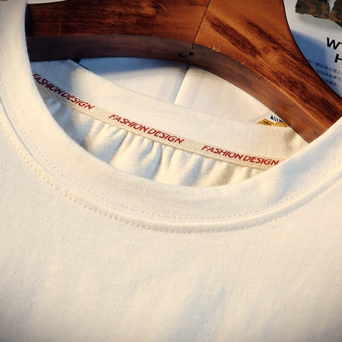 Брендовая летняя трендовая мультяшная футболка с коротким рукавом для школьников, в корейском стиле, большой размер, высокий воротник