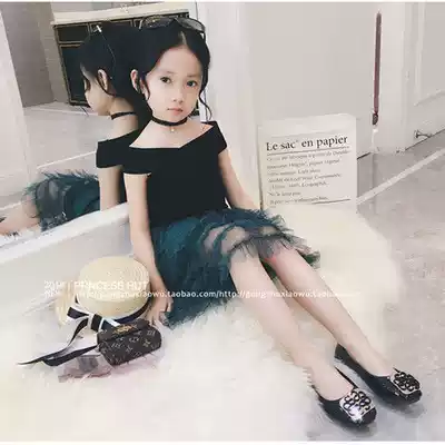 Girls short-sleeved T-shirt 2019 new summer Korean children's clothing children's one-shoulder summer clothes little girl solid color top