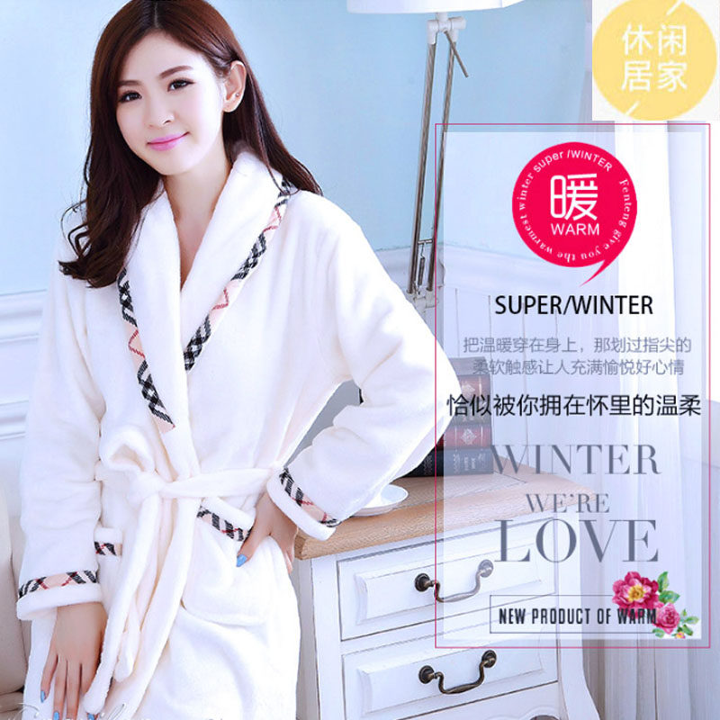 Female Pyjamas 2022 New Tide Autumn Winter Flannel Velvet Pyjamas Cute Sexy Medium Long Version Bathrobe Thickened Extras Season