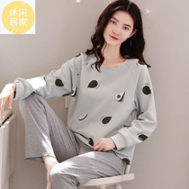 Sleepwear Female Summer Style Pure Cotton Long Sleeve Thin style Spring and autumn Fashion foreign air cute long sleeve cotton suit 2022 New