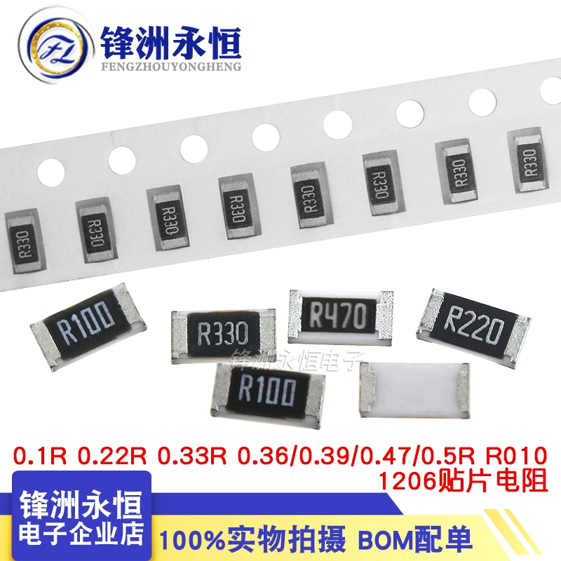 Điện trở chip 1206 0,1R 0,2R 0,3R 0,36/0,39/0,47/0,5R R010 R022 1%