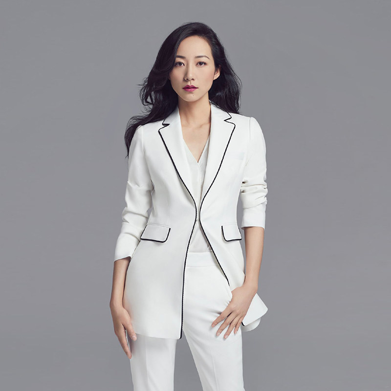 2019 summer thin suit suit fashion casual white blazer Slim temperament micro flared pants two-piece set