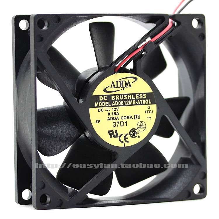 Originally installed Taiwan ADDA 8cm Host shell Power 8025 8025 12V 12V 15A 0 AD0812MB-A70GL