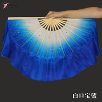 8 -INCH 10 настоящий шелковой вентилятор белый рот сокровище синий