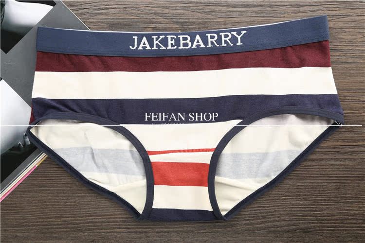 Quà tặng ngày Valentine Cổ điển Dải lớn Cotton Cặp đôi Quần lót Nam Boxer Women Triangle quan chip 
