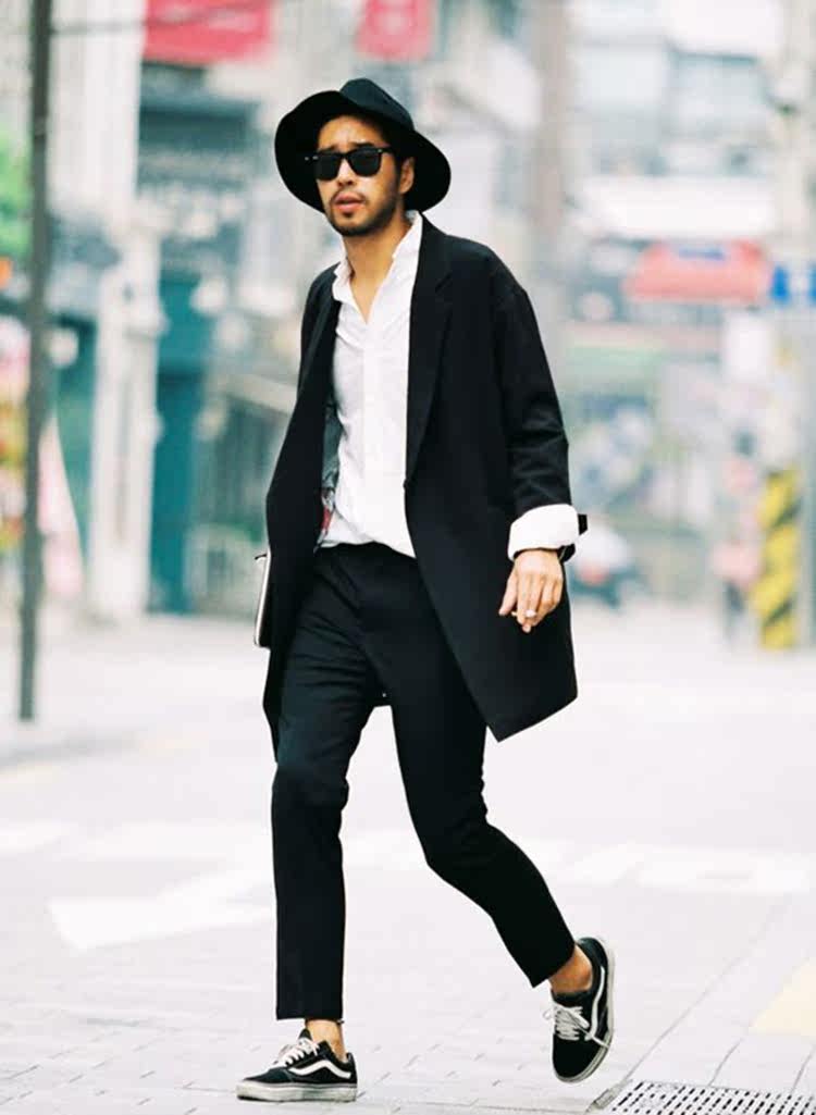 vans old skool with suit