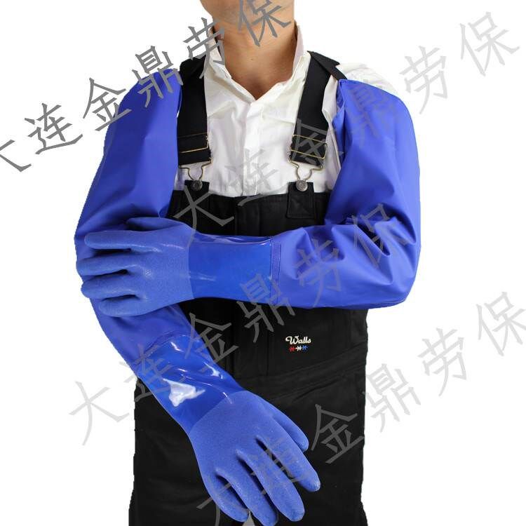 Long sleeves gloves rubber waterproof thickened lengthened gloves Plastic abrasion-proof Lotus Root Kill Fish Catch exclusive gloves Long version
