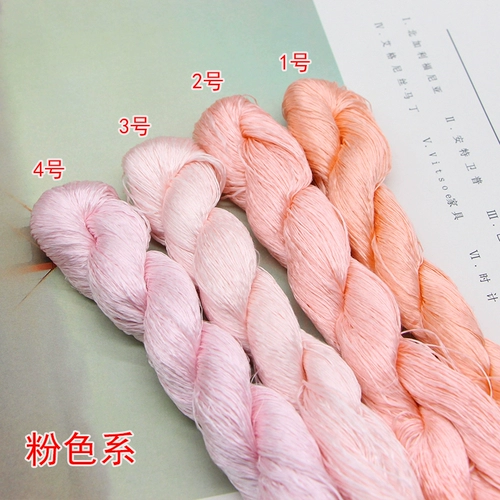 Шелковые нитки, китайская шпилька ручной работы, аксессуар для волос, градиент, DIY