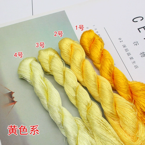 Шелковые нитки, китайская шпилька ручной работы, аксессуар для волос, градиент, DIY