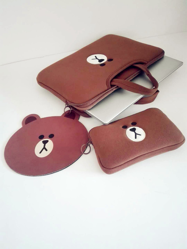 Gấu nâu của Apple máy tính xách tay máy tính xách tay macbook túi air13.3 nữ pro14 Sleeve 15,6 inch - Phụ kiện máy tính xách tay trang trí máy tính casio