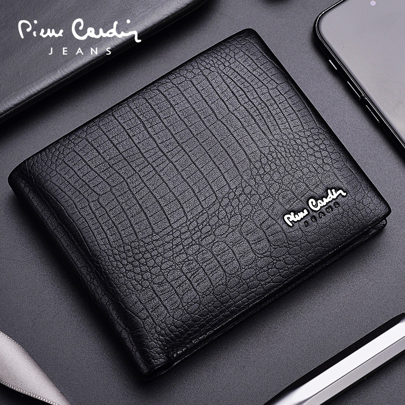 Pierre Carden Wallet Men's Short Leather Soft Leather Crocodile Pattern New Fashion Personality Brand Wallet Tide