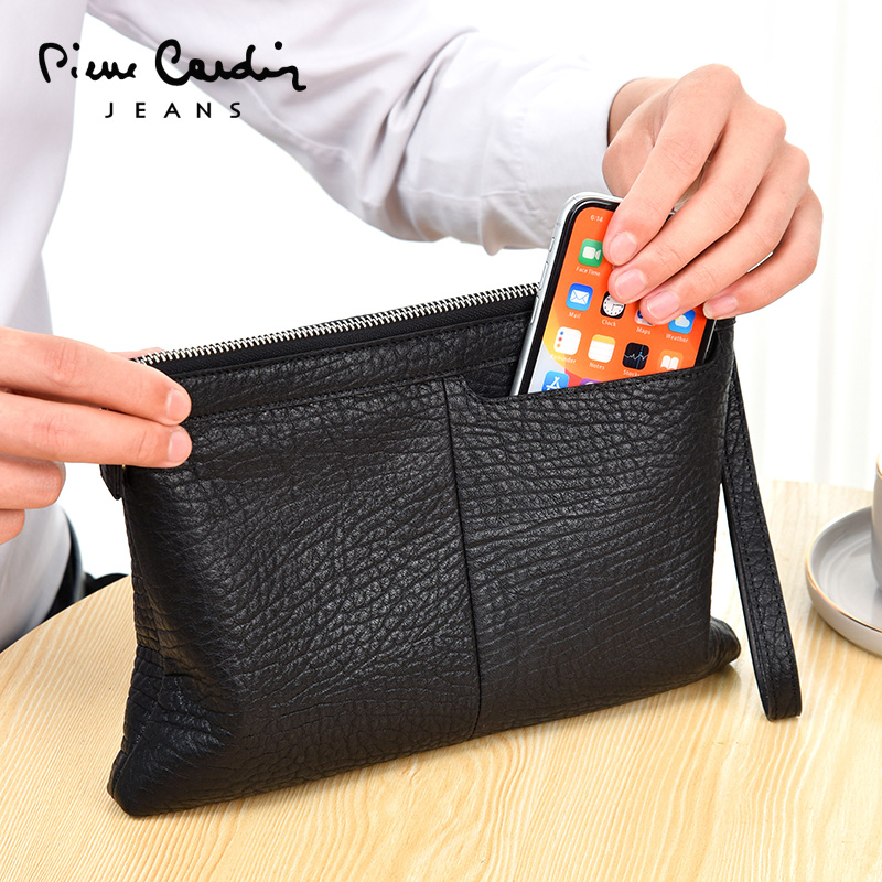 Pilkaden Men's Handbag Genuine Leather Deer Leather 2021 New Casual Upscale Envelope Bag Men's Hand Grab Tide Card