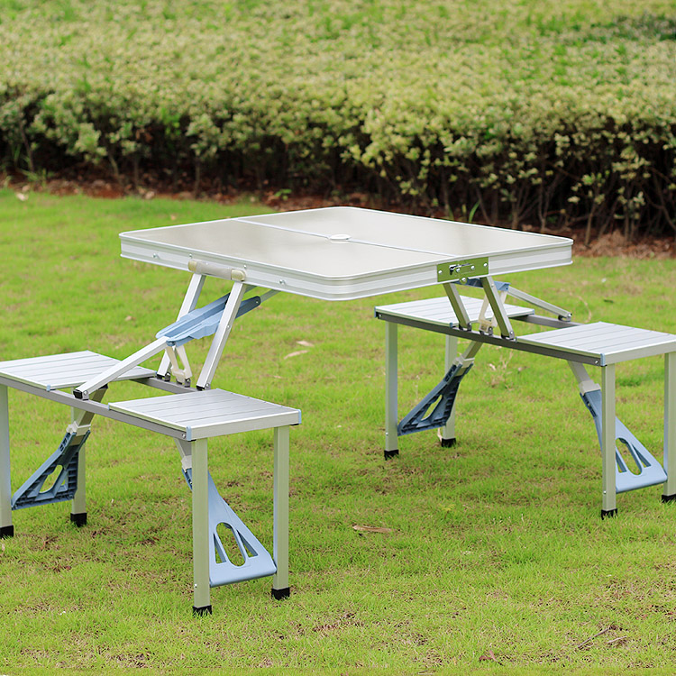 Outdoor folding table and chair Portable aluminum alloy table combination set Picnic stall advertising spring tour