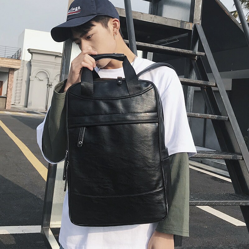 Hong Kong I Tgreg backpack tradesmen street leather backpack simple student leisure schoolbag tote tote bag