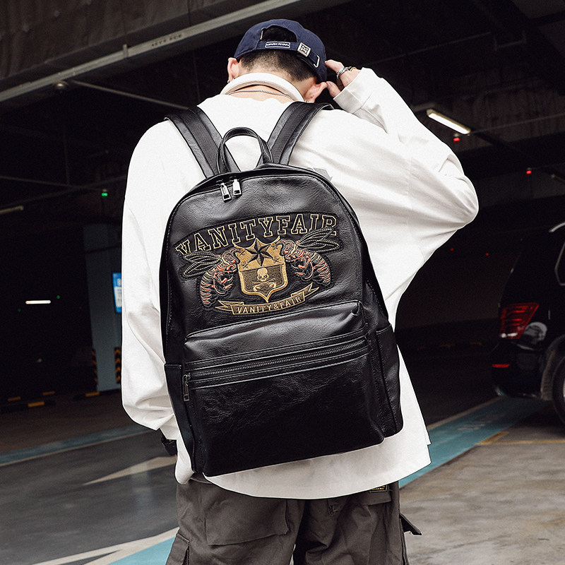 Hong Kong I Tgreg personalized embroidery pattern men Street trend fashion backpack youth backpack student schoolbag