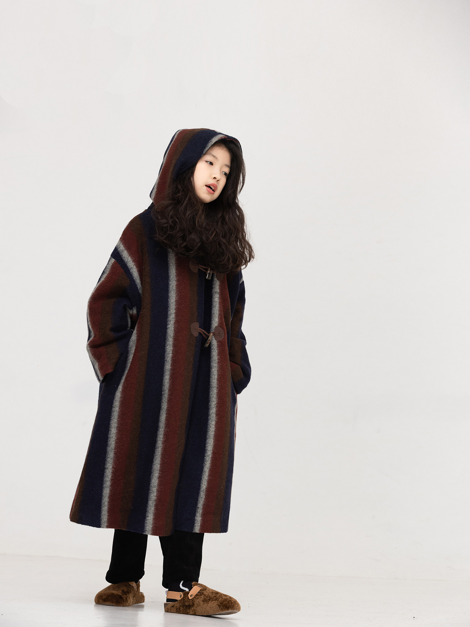 Little Big Planet Boy Clothing Winter Day New Pint Girl Hair Long Version Great Clothes Temperament Sheep Corner Buttoned Hat Jacket