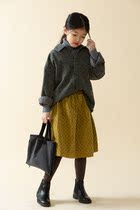 Small big planet autumn and winter New Girls Japanese polka dot corduroy literature and art fan Joker warm plus velvet skirt