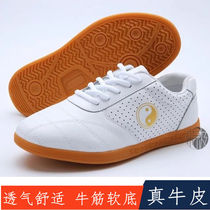 Tai Chi shoes soft cowhide beef tendon bottom womens spring and autumn and winter leather Taijiquan practice shoes Martial arts kung fu shoes mens soft bottom