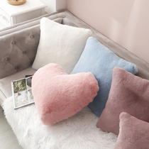 Nordic plush pillowcase with core wool cushion cute ins sofa bedside hair cushion pillow Princess