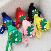 Cartoon Dinosaur Satchel Satchel Boy Sails Cloth Bag Childrens Chest Bag Baby Single Shoulder Bag Girl Slanted Packets Zero Wallet Backpack