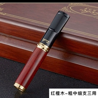 Красная сандал - мундштук смоля + портативная коробка корпуса [три использования для толстого, среднего и тонкого]]