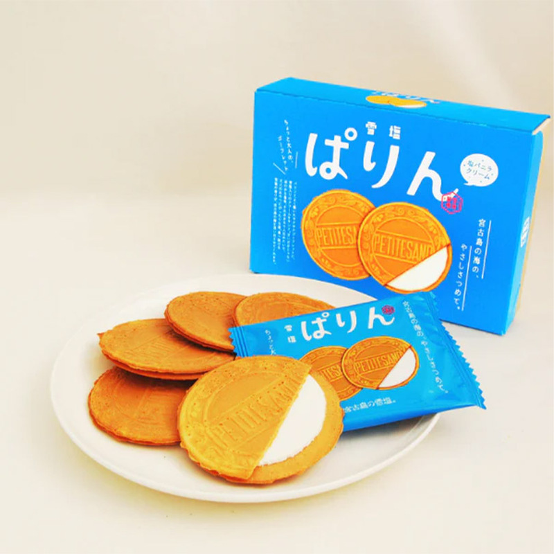 In-Stock Japanese Okinawa Specialty Miyako Island Snow Salt Vanilla Wafer Cream Sandwich Cookies In-Stock Japanese Okinawa Specialty Miyako Island Snow Salt Vanilla Wafer Cream Sandwich Cookies