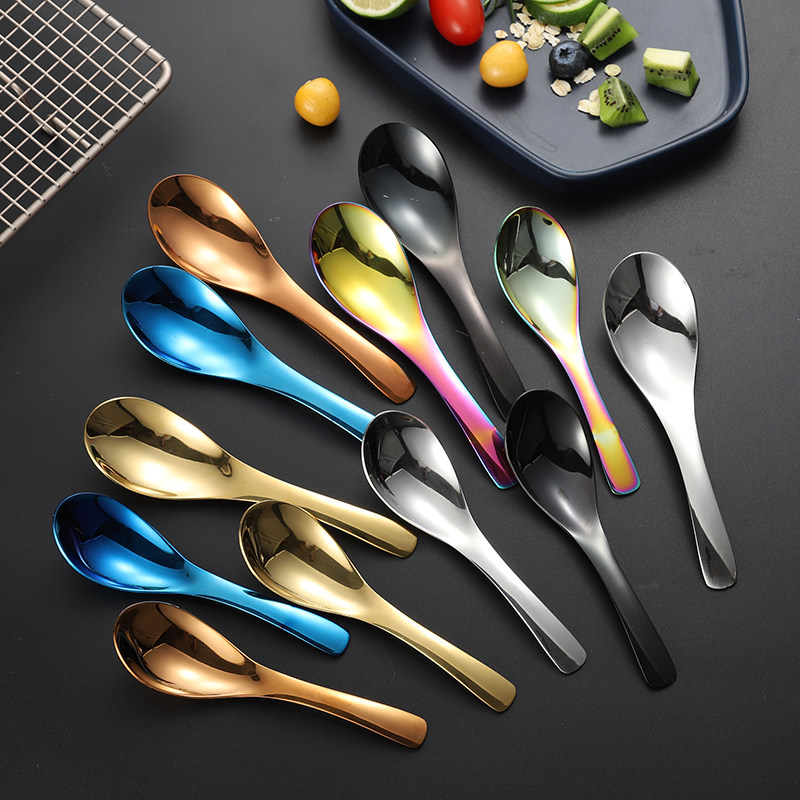 Thickened 304 stainless steel Chinese earl spoon Household children's spoon Kindergarten eating spoon spoon spoon custom logo