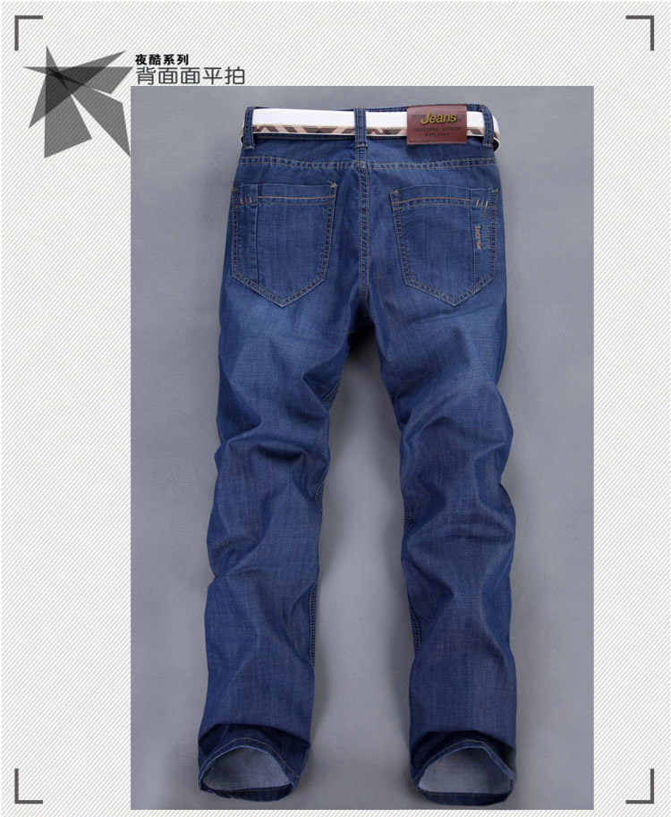 Mùa xuân của Nam Giới Jeans Stretch Straight Trung Niên Cao eo Lỏng Kích Thước Lớn Kinh Doanh Bình Thường Quần của Nam Giới Thanh Niên Quần