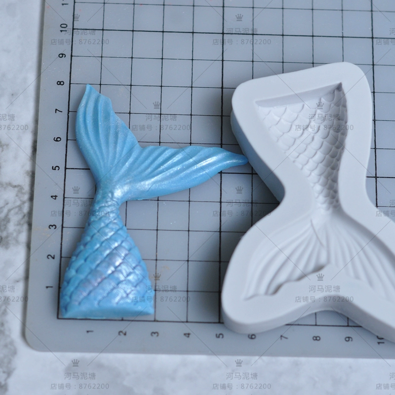 Hippo fondant khuôn biển đuôi cá nàng tiên cá sô cô la đuôi cá silicone khuôn silicone - Tự làm khuôn nướng