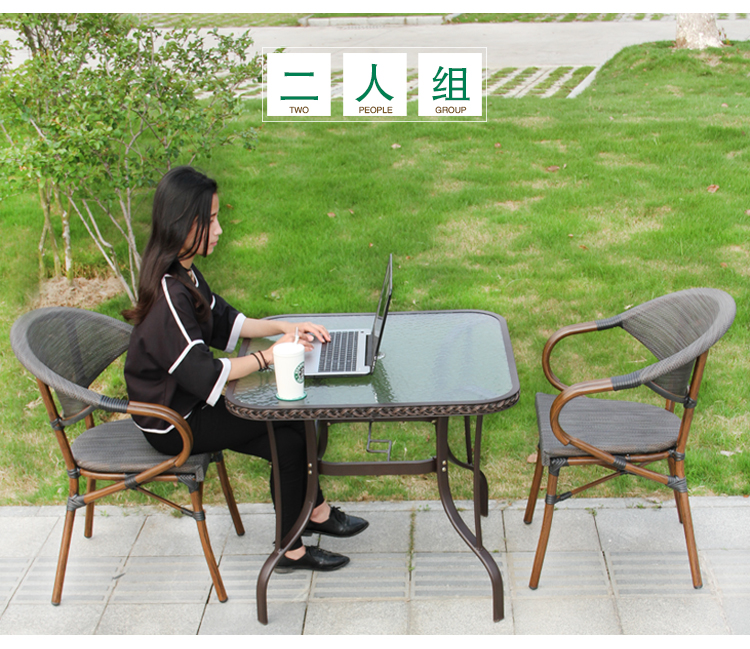 Ngoài trời mía ghế đồ nội thất mở không khí sân giải trí bàn ghế ban công bàn ghế ngoài trời bàn cà phê và ghế kết hợp ba hoặc năm bộ