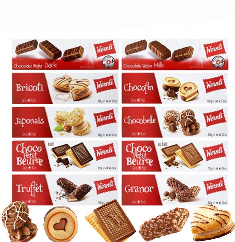 Swiss imported Wernli Wann Li Qiakefang mousse sandwich chocolate cake decoration love heart-shaped biscuits