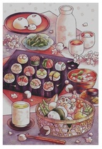 Original embroidery drawing in PDF format cross-stitch electronic drawing embroidery electronic drawing saga sushi bento xsd