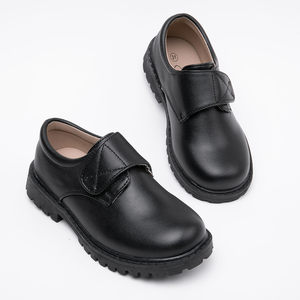 Boys' Black Leather Shoes, Performance Shoes, British Style, Spring and Autumn, Student Boys' Genuine Leather Children's Ceremonial Stage Shoes, Soft Sole, Fashionable