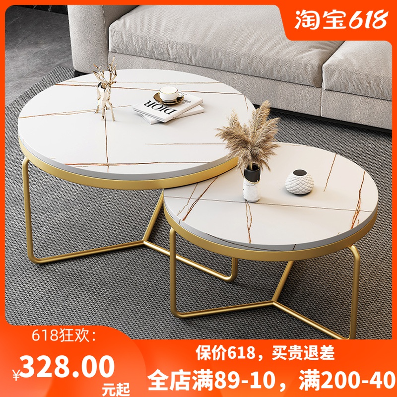 100 million home round marble tea table with modern minimalist living-room home round marble tea table with 100 million daite board tea table-style light lavish minimalist living-room home round marble tea table