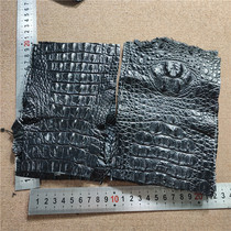 Black crocodile skull bone leather material DIY wallet material mobile phone case drivers license card holder watch strap special scrap material