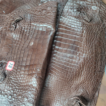 Crocodile dyed brown belly bamboo pattern wallet strap handbag long clip mobile phone case shoes special leather