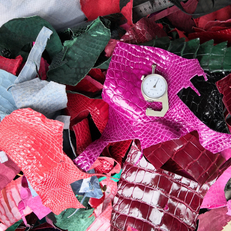 DIY leather material Americas Niro Crushed High Bright Side Corner Material Leather Bracelet Studded by catfish