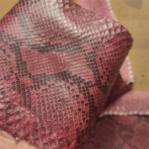 Burgundy original black pattern python leather DIY accounting book wallet mobile phone case watch strap collar long clip bag clothes