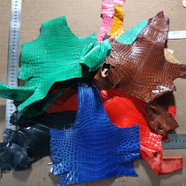 High-gloss black Nile crocodile fish belly chin leather wallet key bag inlaid with bamboo strap scraps