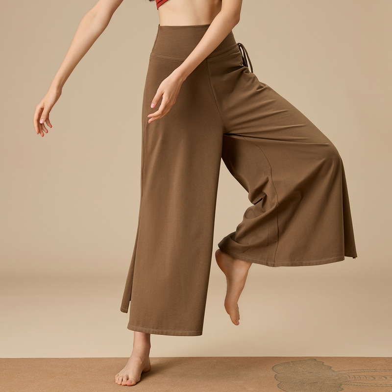 Zen Yoga Pants High-Waisted Casual Pants Loose Retro Wide-Leg Pants with Drape Effect Slimming Ethereal Pilates Meditation Long Pants
