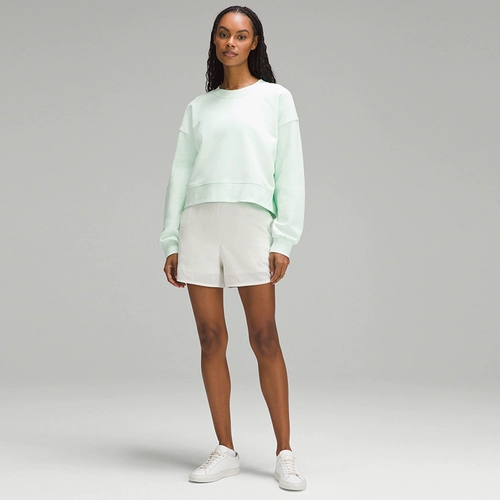 Идеально негабаритная г -жа круглая шея короткие свитера 丨 lululemon 丨 lw3ebes