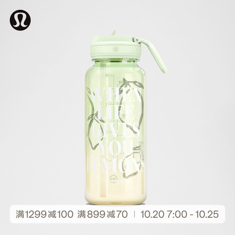Back to Life Transparent Water Bottle 946ml *With Straw丨Lululemon丨Lu9Dtys