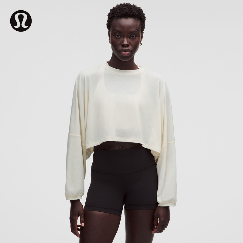 Easyset Women's Sports Loose Short Long Sleeve T-Shirt Quick-Dry Moisture-Wicking丨Lululemon丨Lw3Kvos