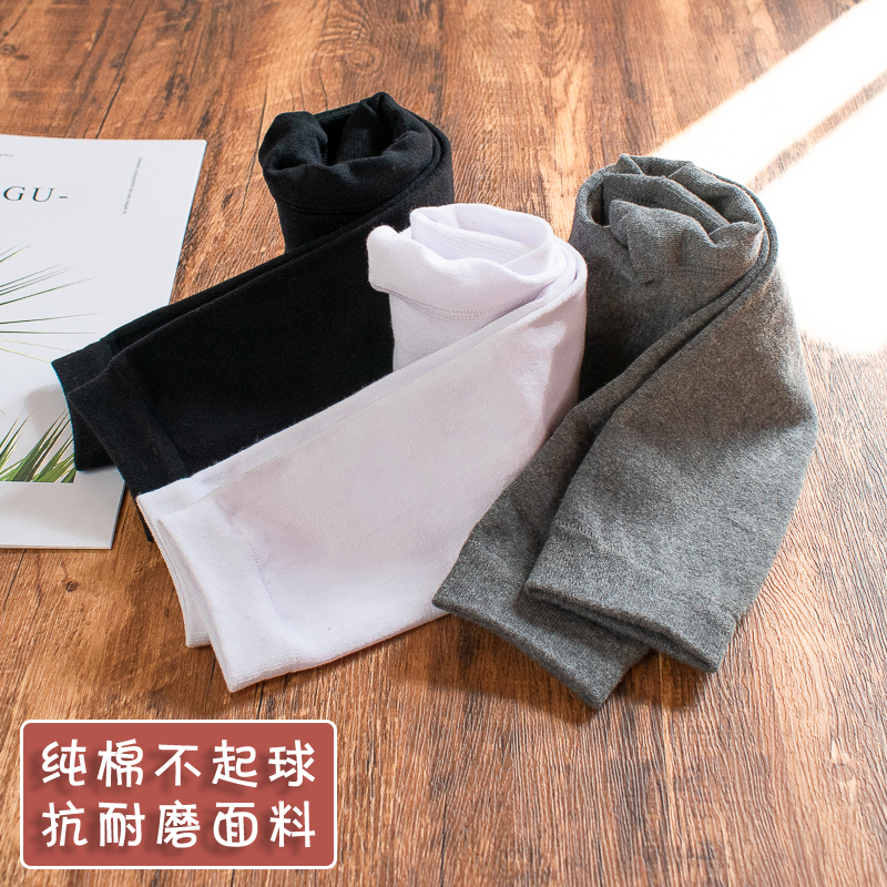 Spring Autumn Money Girl Beats Bottom Pants Fall Medium Thick Pure Cotton Black Children Pants Socks Not Even Feet White Baby 90% Pants 