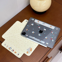 Shesell Ghost Pet Acrylic iPad Protective Shell Skin Skin Seel Feeling Split Side-Sucked Pen Silk Pattern Right Pen 슬롯 Y 접힌 3 배 11 인치