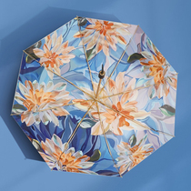 Japan CK sun umbrella female double layer clear and rain and black glue sunscreen UV portable beach umbrella UPF50 