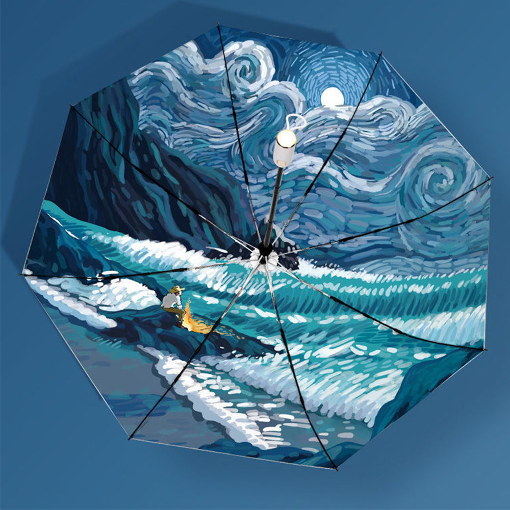 Japanese titanium silver titanium folded super sun protection ultraviolet parasol sunshine sunshine barometer