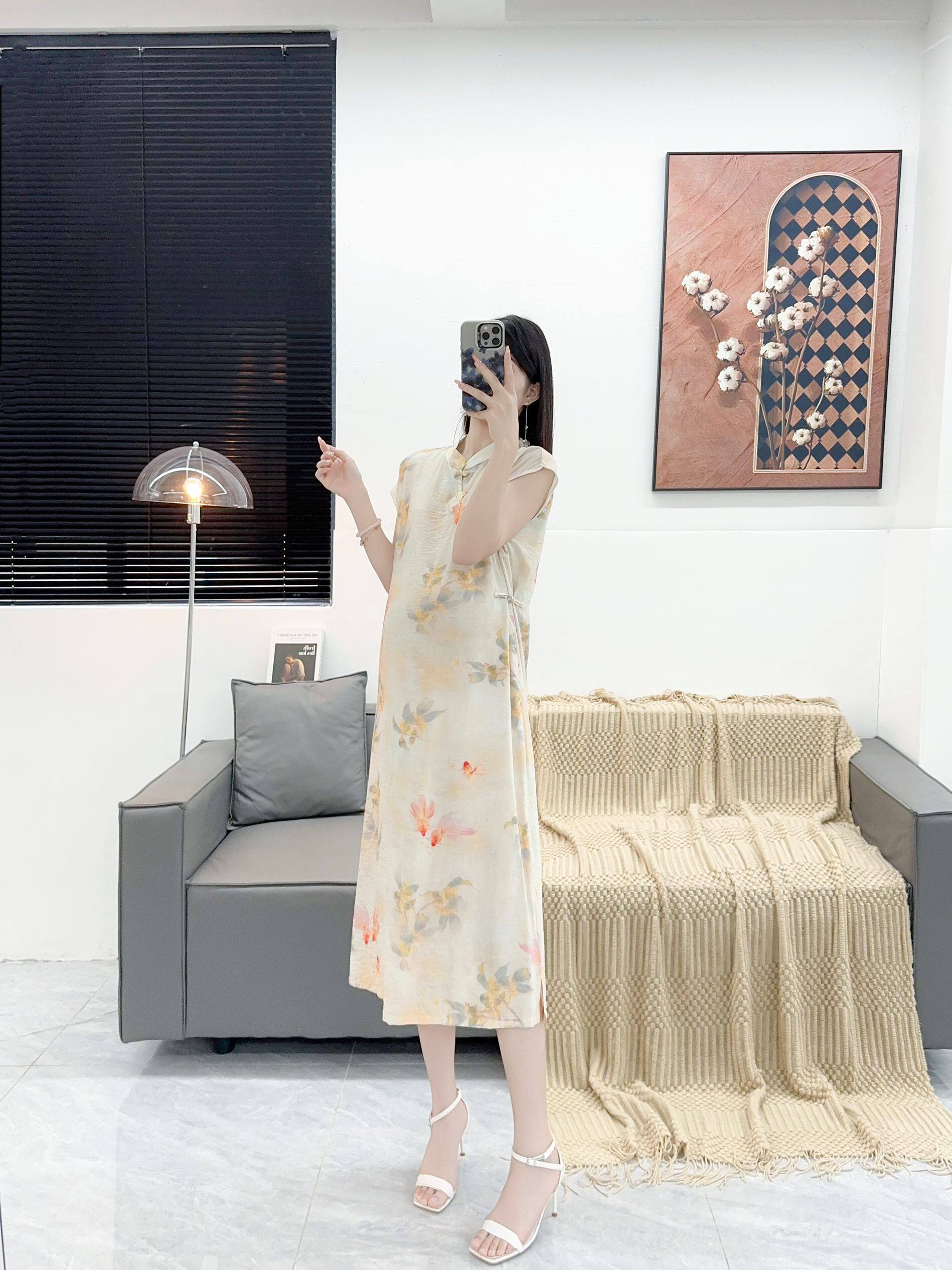 国风孕妇装新中式天丝麻改良旗袍连衣裙2026新款春夏季文艺时尚女 — 18